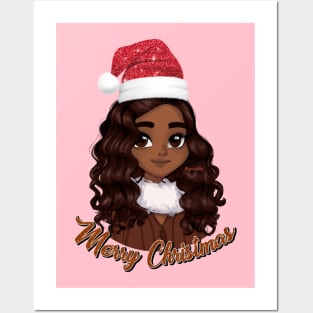 Black Girl Santa, Black Mrs Santa Claus, African American Santa, Merry Christmas Posters and Art